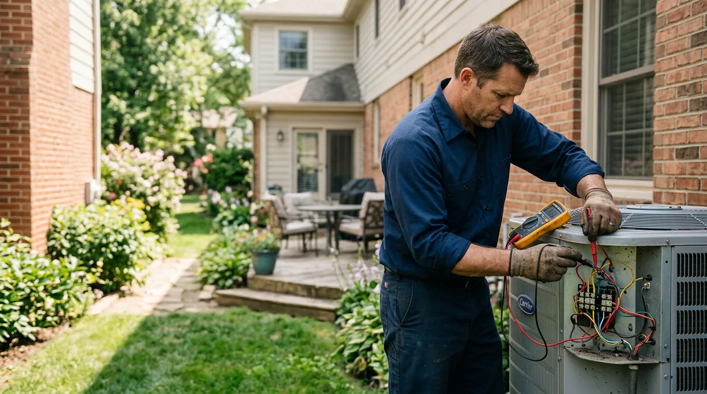 HVAC technician working near Wanette, OK